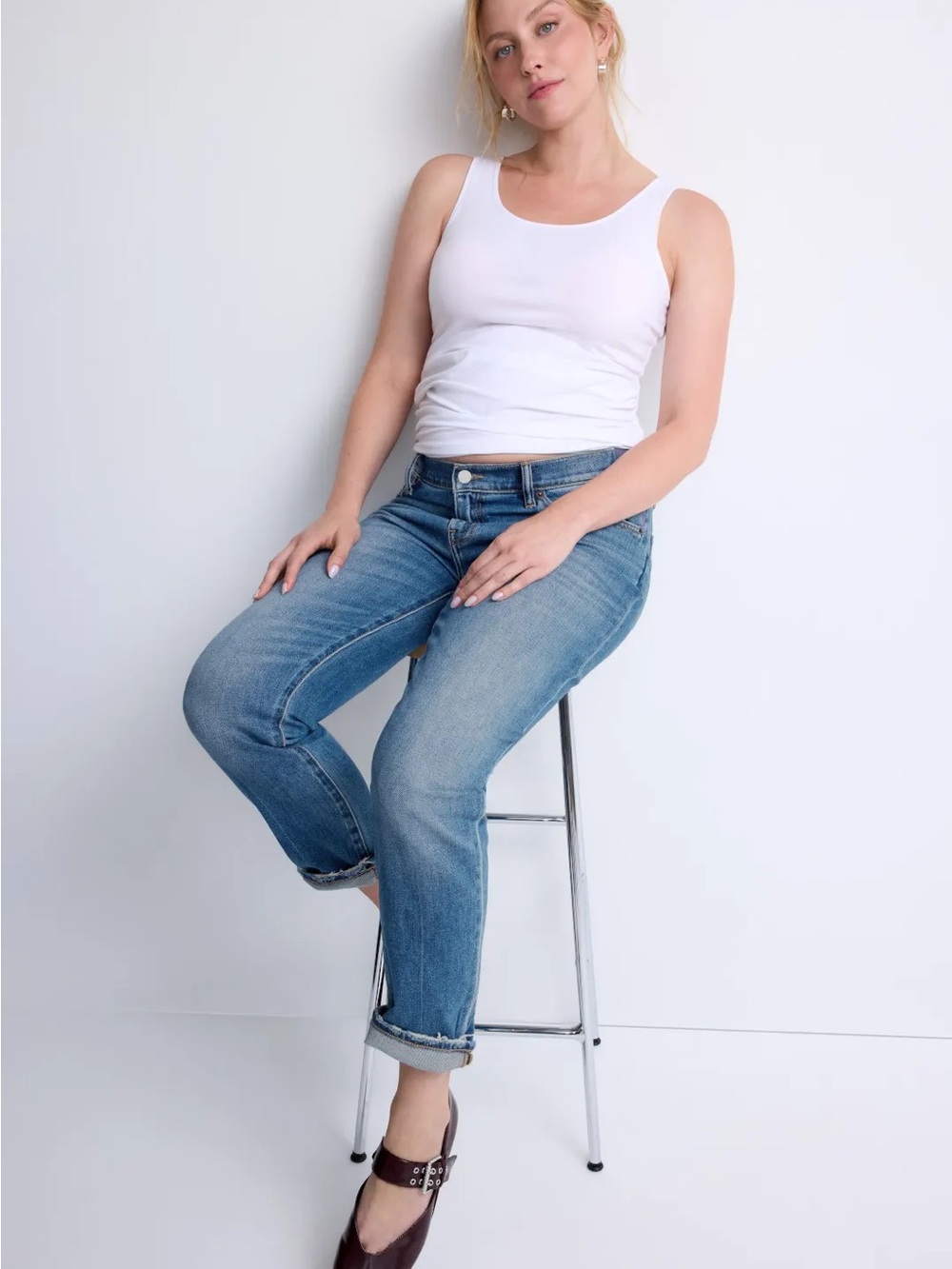 Hatch Women Straight Leg Jeans - Blue